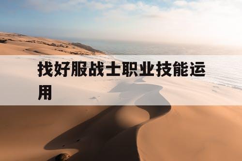 找好服战士职业技能运用 找好服战士职业技能运用