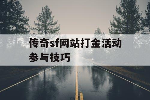 传奇sf网站打金活动参与技巧