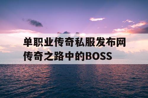 单职业传奇私服发布网传奇之路中的BOSS