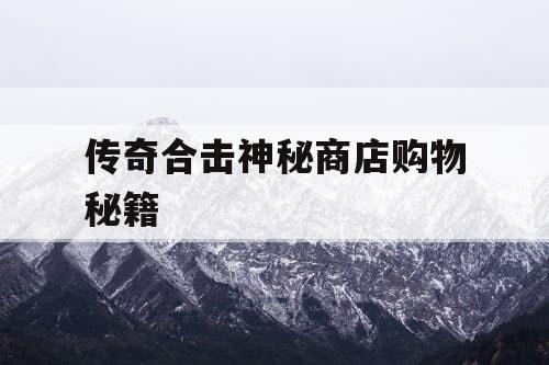 传奇合击神秘商店购物秘籍