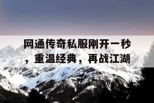 网通传奇私服刚开一秒，重温经典，再战江湖