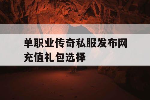 单职业传奇私服发布网充值礼包选择