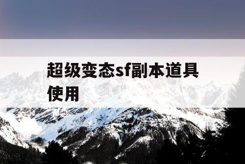 超级变态sf副本道具使用