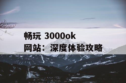 畅玩 3000ok 网站：深度体验攻略