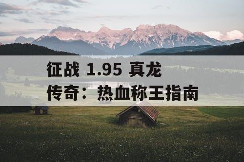 征战 1.95 真龙传奇：热血称王指南