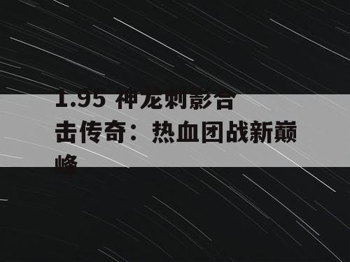 1.95 神龙刺影合击传奇：热血团战新巅峰