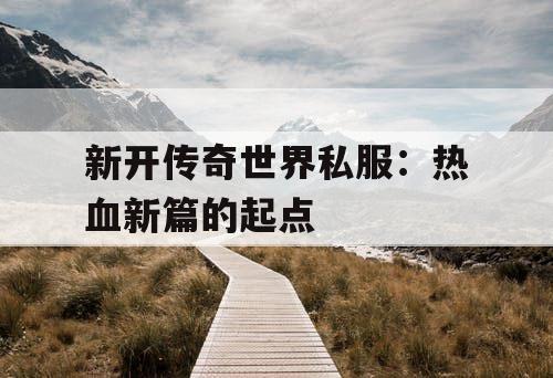 新开传奇世界私服：热血新篇的起点