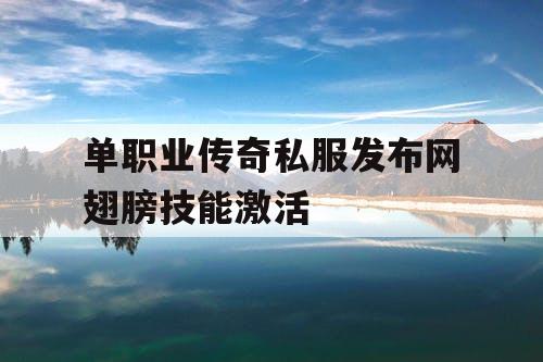 单职业传奇私服发布网翅膀技能激活 单职业传奇私服发布网翅膀技能激活