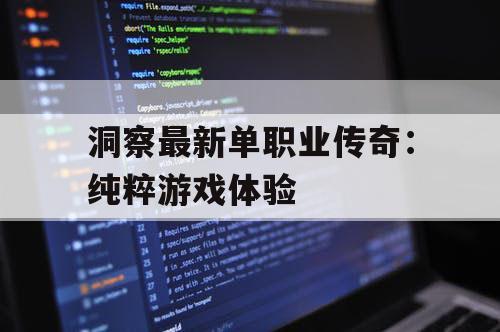 洞察最新单职业传奇：纯粹游戏体验