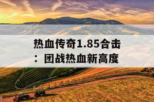 热血传奇1.85合击：团战热血新高度