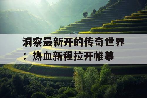 洞察最新开的传奇世界：热血新程拉开帷幕