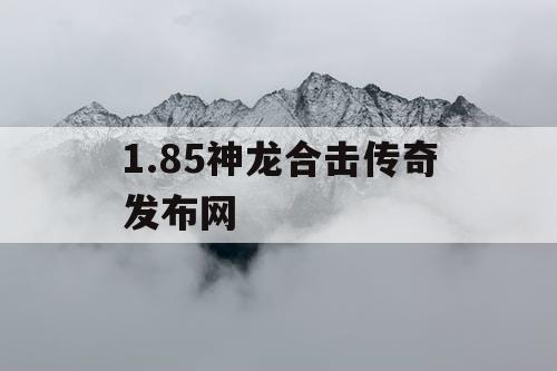 1.85神龙合击传奇发布网