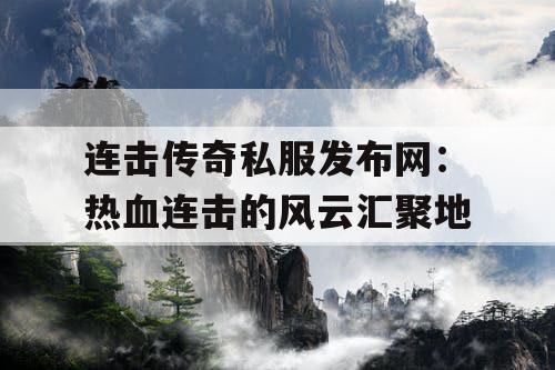 连击传奇私服发布网：热血连击的风云汇聚地