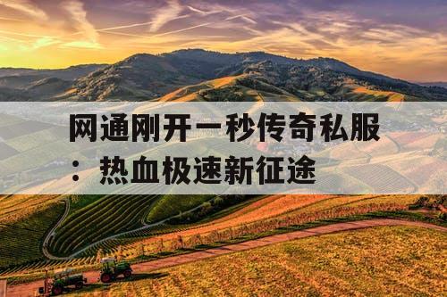网通刚开一秒传奇私服：热血极速新征途