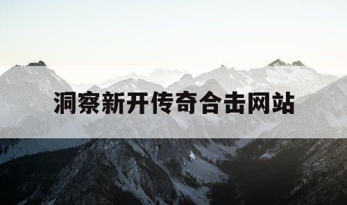 洞察新开传奇合击网站