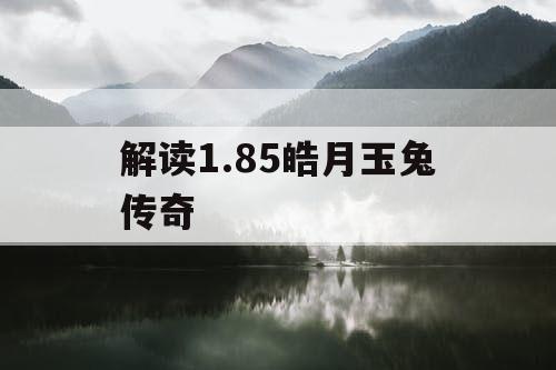 解读1.85皓月玉兔传奇