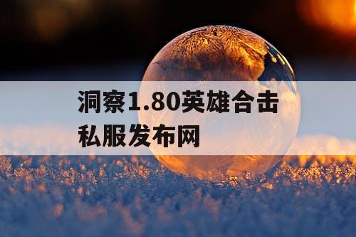 洞察1.80英雄合击私服发布网