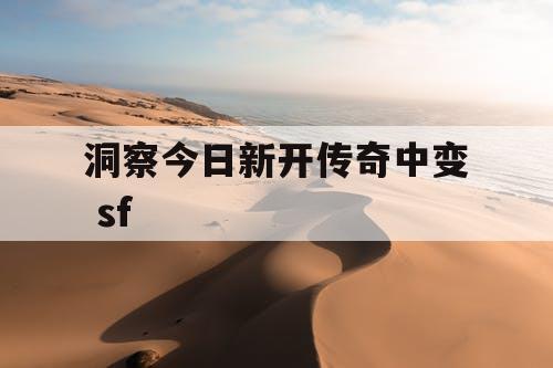 洞察今日新开传奇中变 sf