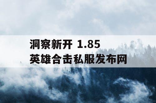洞察新开 1.85 英雄合击私服发布网