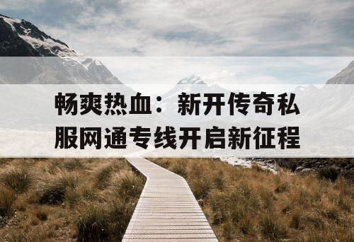 畅爽热血：新开传奇私服网通专线开启新征程