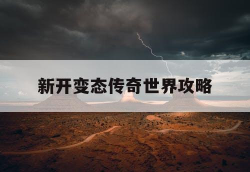 新开变态传奇世界攻略