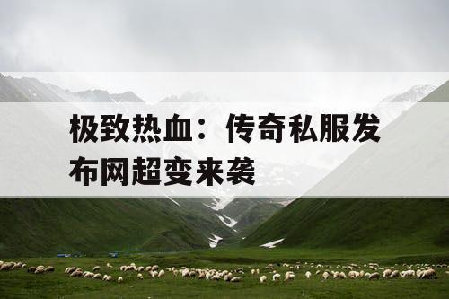 极致热血：传奇私服发布网超变来袭