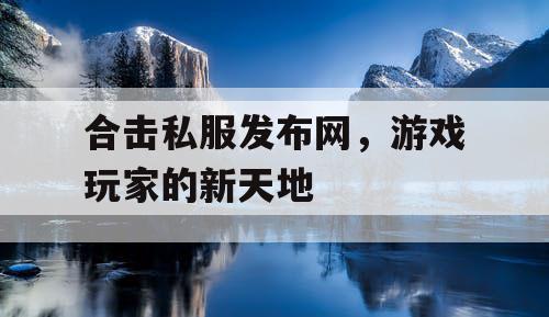 合击私服发布网，游戏玩家的新天地