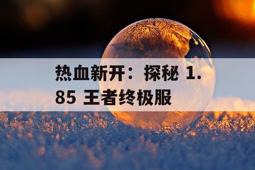 热血新开：探秘 1.85 王者终极服