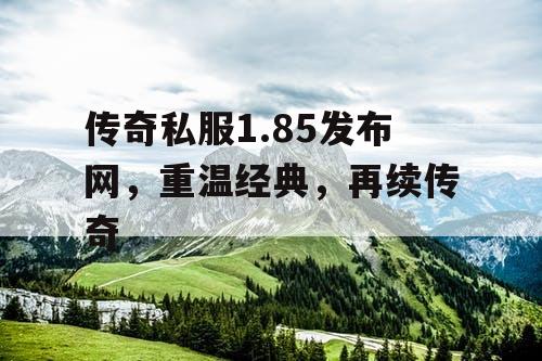 传奇私服1.85发布网，重温经典，再续传奇