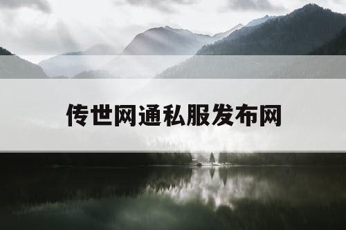 传世网通私服发布网