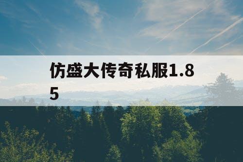 仿盛大传奇私服1.85