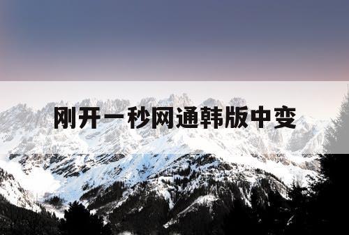 刚开一秒网通韩版中变