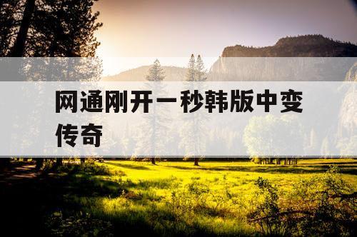 网通刚开一秒韩版中变传奇