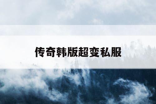 传奇韩版超变私服