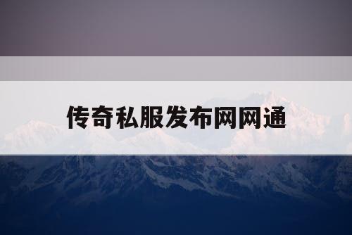 传奇私服发布网网通