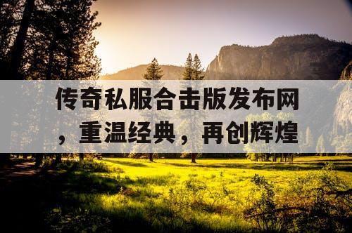传奇私服合击版发布网，重温经典，再创辉煌
