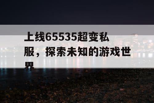 上线65535超变私服,探索未知的游戏世界 上线65535超变私服,探索未知的游戏世界