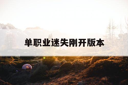 单职业迷失刚开版本 单职业迷失刚开版本