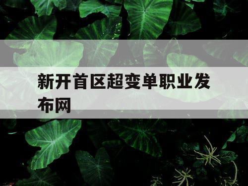 新开首区超变单职业发布网